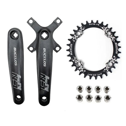 MTB Bike Crankset 170mm Narrow Wide Chainring Bucklos Single Arm