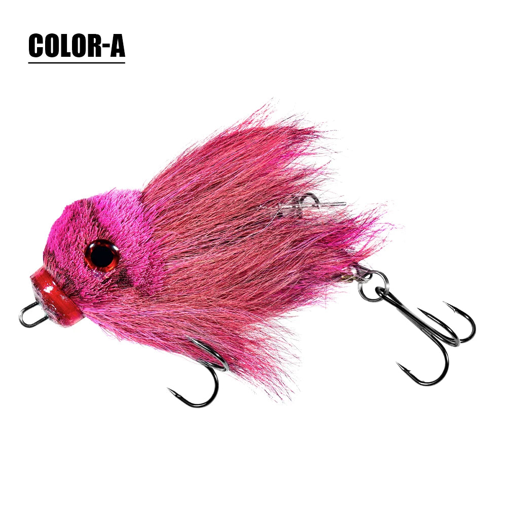 Rosewood Mouse Swimbait Lure Bucktail Rig for Muskie Pike Fishing Tackle