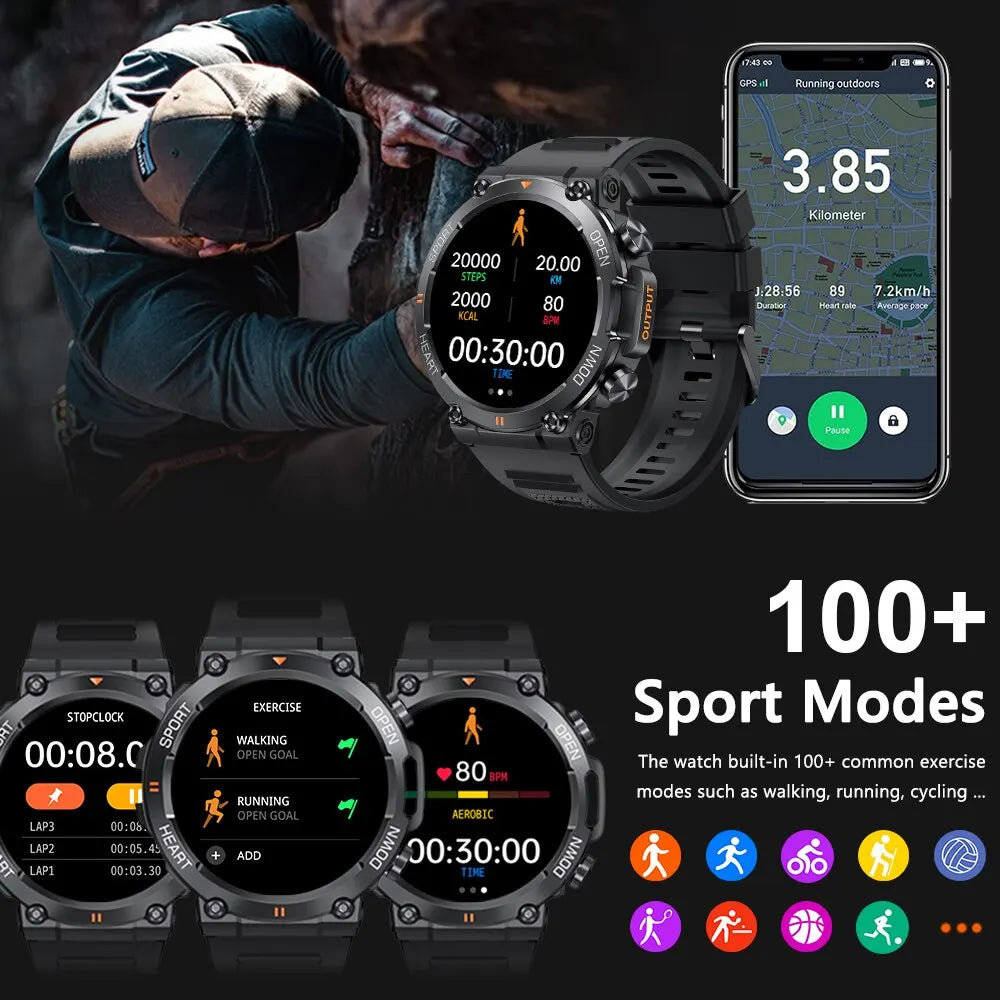MEVADEN 1.39 Inch HD Bluetooth Call Smart Watch Men Sports Fitness Tracker Heart Monitor 400mAh Smartwatch For Android IOS K56-EXPROTAS