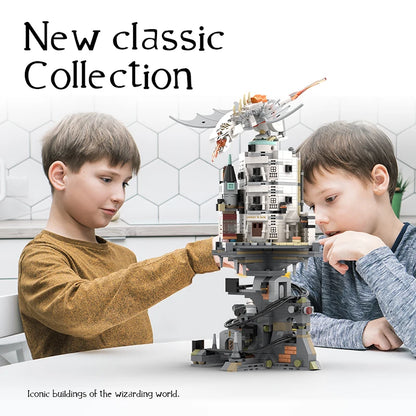 Wizard Tower Magic World Dragon MOC Building Bricks Set Blocks Toys for Kids Children Adult Birthday Gifts 1056pcs  Gringottses-EXPROTAS