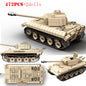 WW2 Military Tank Building Blocks Tiger Panther Churchill Brick Model Toy Set
