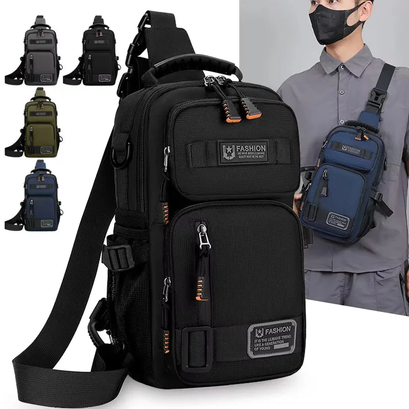Men's Chest Bag Sling Backpack Outdoor Travel Crossbody Pack for Hiking