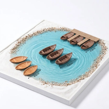9Pcs Miniature Boat Figurines for Garden Sand Tray Decor