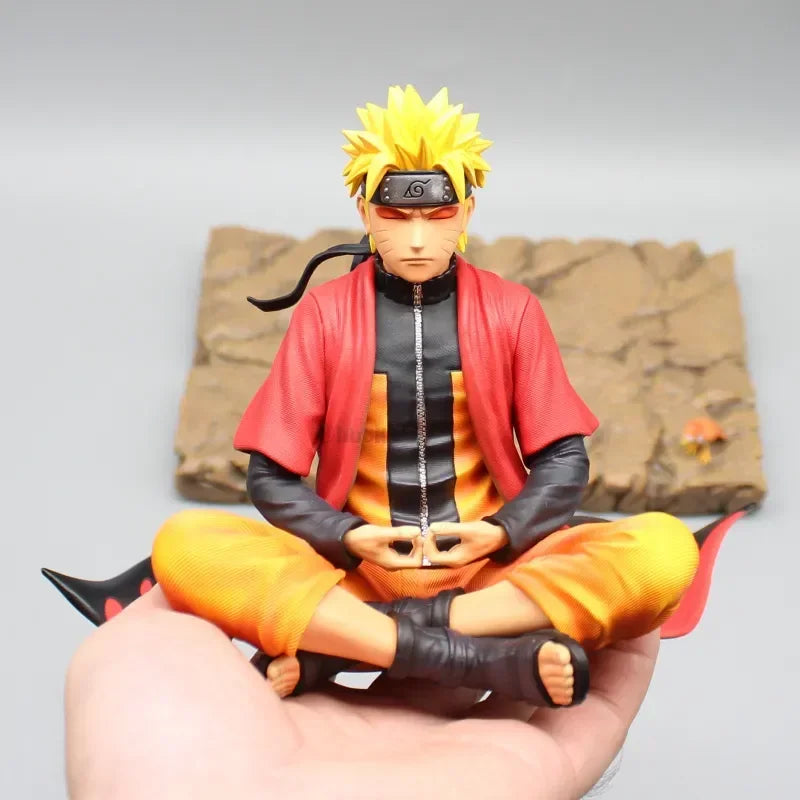 Naruto Uzumaki 16cm Anime Figure Sitting Meditation PVC Statue Collectible Toy
