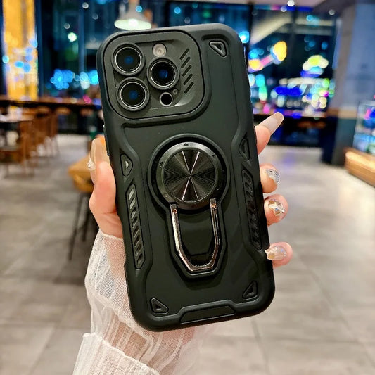 360 Rotating Ring Armour Case for iPhone 11-17 Air Pro Max Plus Heavy Duty