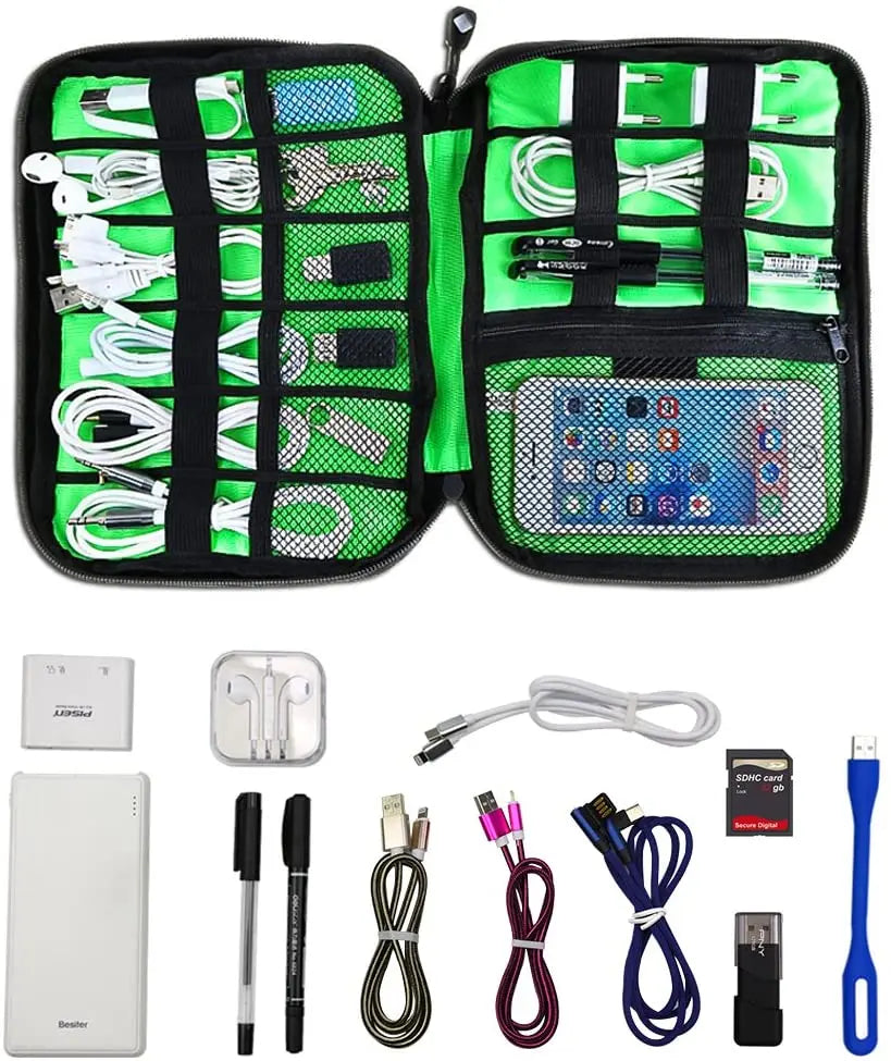 Cable Organizer Storage Bag Travel Case for USB Cables Earphones Power Bank SD