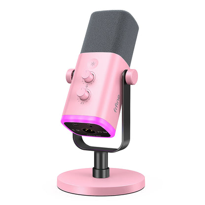 FIFINE Ampligame AM8 USB/XLR Dynamic Microphone Touch Mute Headphone Jack I/O Controls for PC PS4 PS5 Mixer