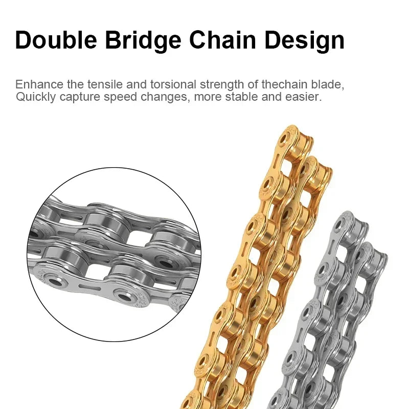 BUCKLOS 8-12 Speed Bike Chain MTB Road Bicycle Chain 116L Shimano SRAM