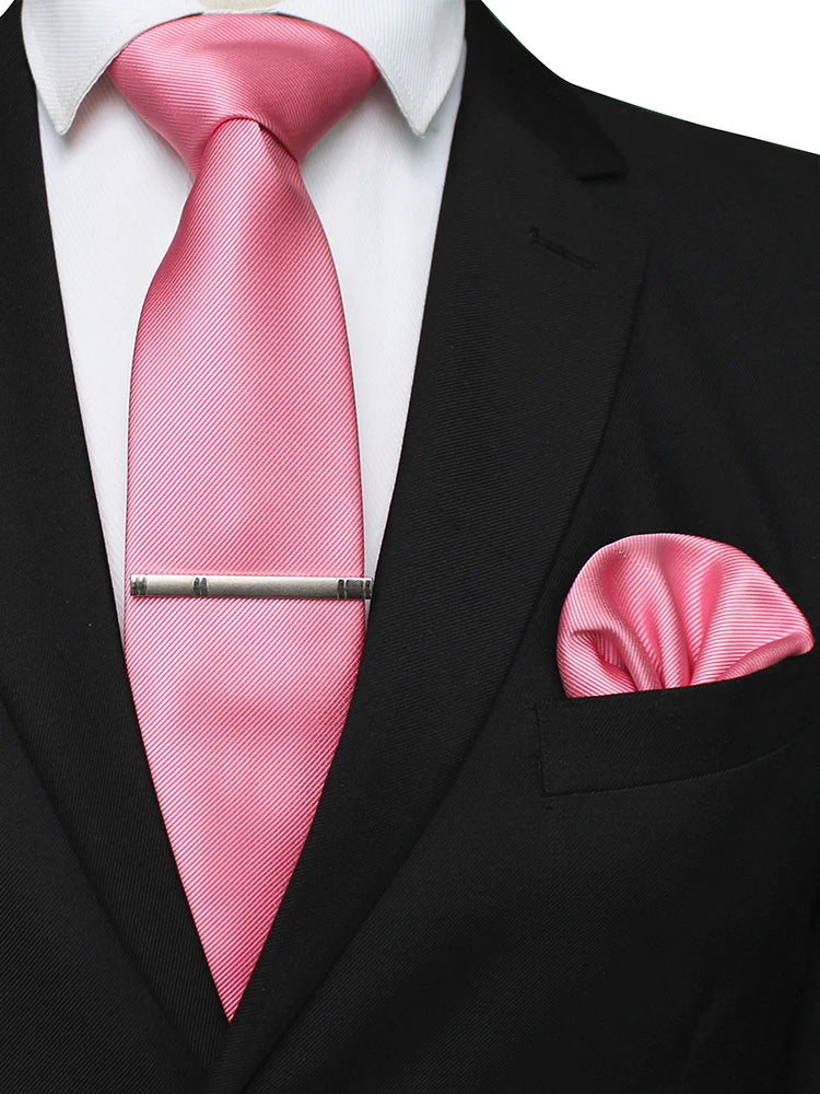 Suits Necktie Clip 8cm Mens Slim Solid Classic Wedding Party Ties
