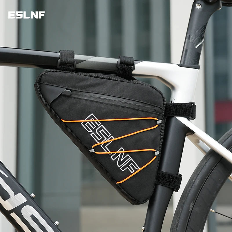 ESLNF Waterproof Bike Triangle Bag with Side Net Reflective Rope for Road MTB