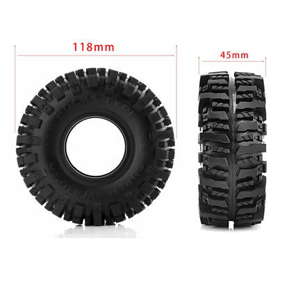 4PCS 118 MM 1.9" Rubber Rock Tyres Wheel Tires for 1:10 RC Crawler Car Axial SCX10 90046 AXI03007 TRX4 Redcat Gen8-EXPROTAS