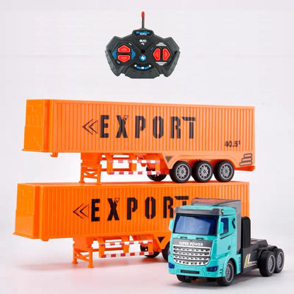 Heavy-Duty RC Truck Toy Car with Remote Control Semi-Trailer Construction Electric Vehicle Ideal Gift for Boys