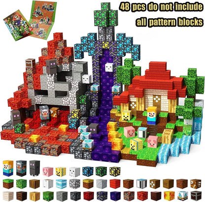 Magnetic Building Blocks Mine World Magnetic Mine Exploration Construction Brick Cube STEM Toy Set Gift for Boy Girl Children