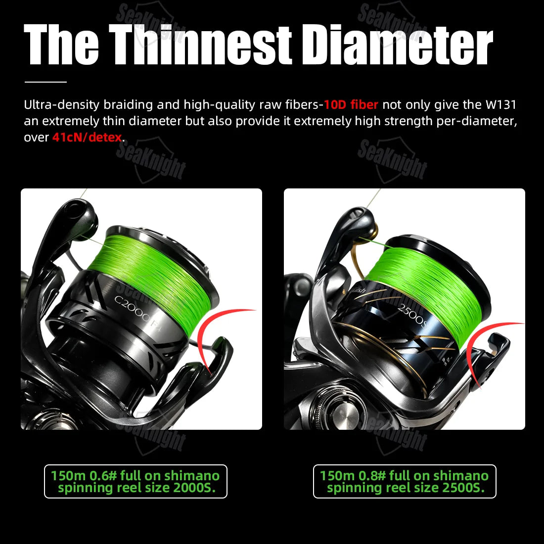 150M SeaKnight W131 Braided Fishing Line 0.16mm 22LB Saltwater Coated