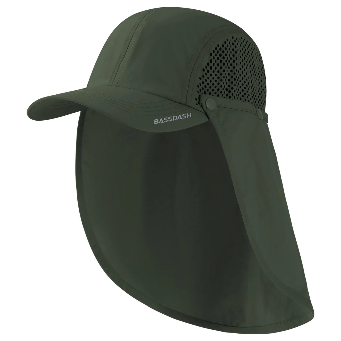 BASSDASH UPF 50+ Fishing Hat Foldable Cap with Removable Neck Flap