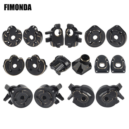 Black Brass Steering Knuckle Portal Cover Weights for Axial Capra SCX10 III