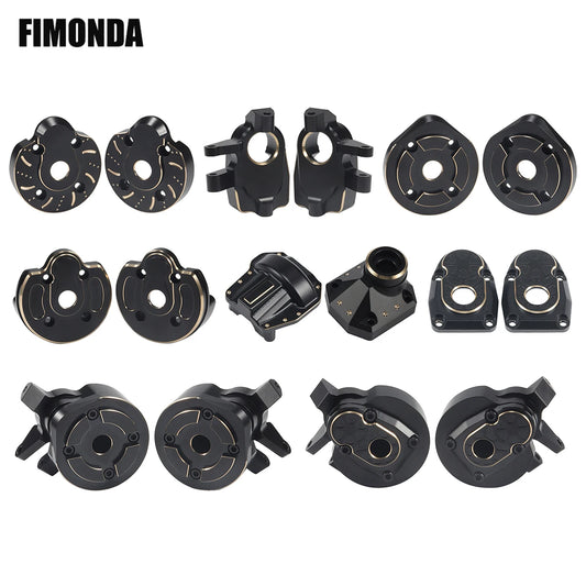 Black Brass Steering Knuckle Portal Cover Weights for Axial Capra SCX10 III