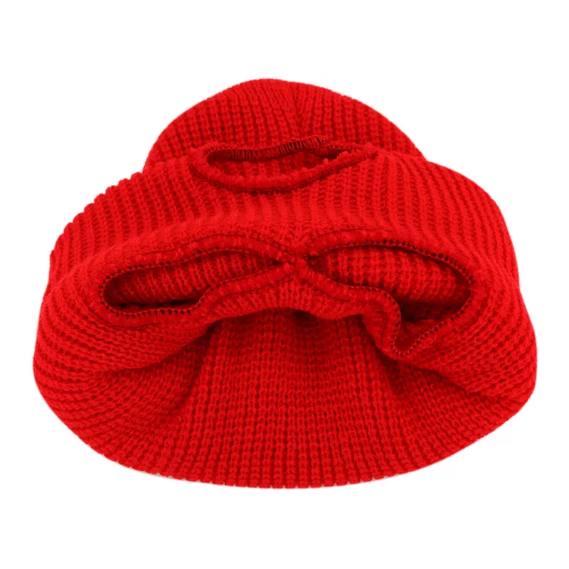 Motorcycle Windproof Full Face Knit Hats Custom SkiMask Men Warm Wool Balaclava embroidery Winter hats Knitted 3 Holes Ski Mask-EXPROTAS