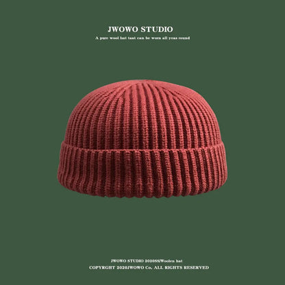 Winter Wool Knitted Beanie Hat Men Women Warm Cap Unisex Skull Cap
