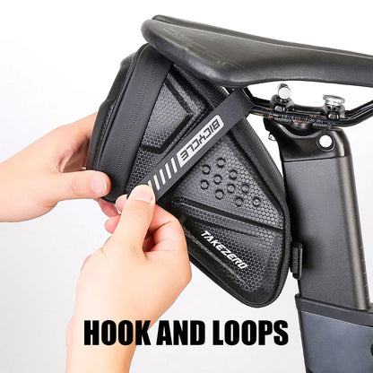 TAKEZERO TZ07 Bicycle Tail Bag Saddle Bag Mountain Bike EVA Hard Shell Road Bike Rear Bag Riding Equipment Accessories-EXPROTAS