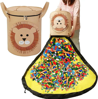 Large Toy Storage Bag Play Mat Portable Organizer for Building Blocks