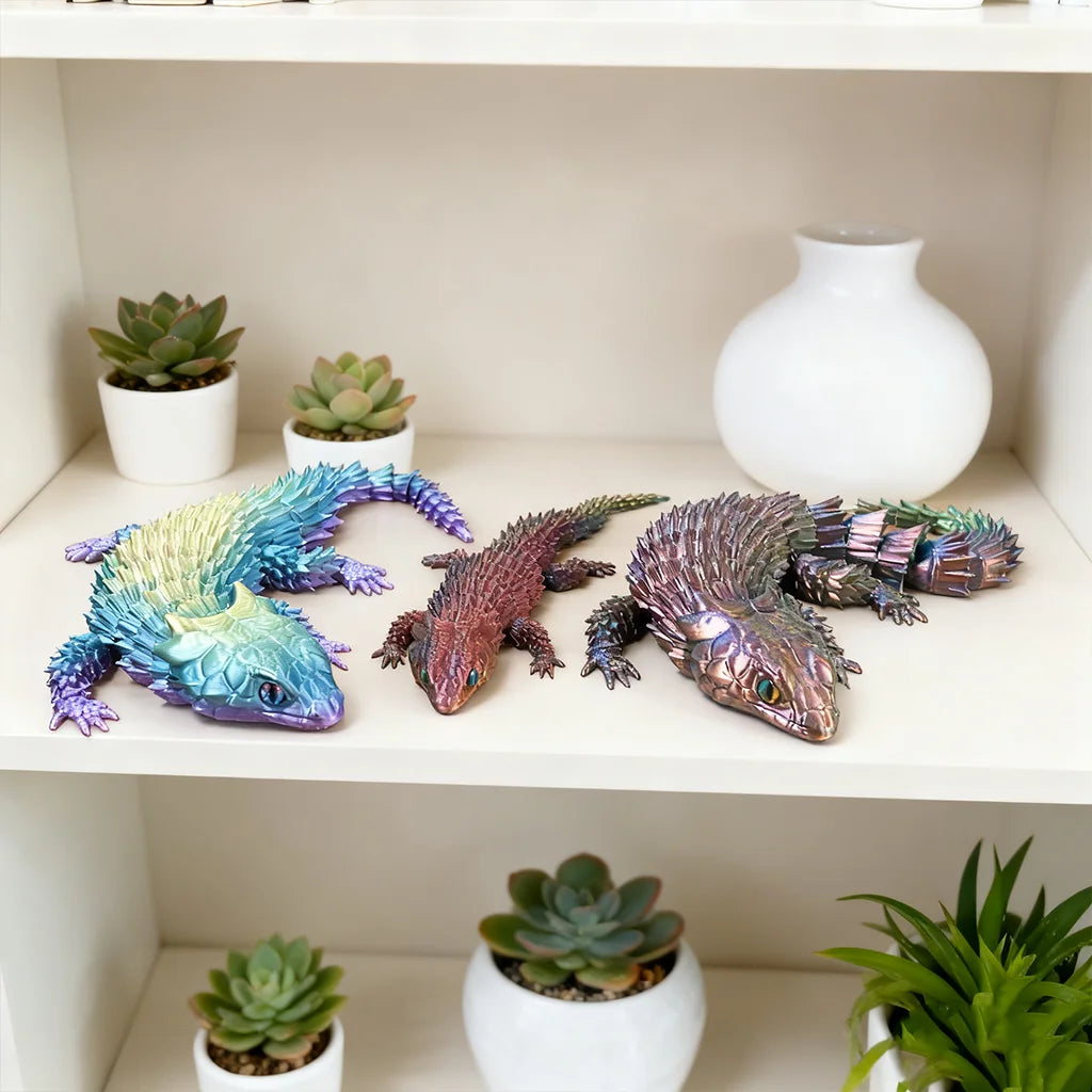 Creative Desk Plants 3D Printed Lizard Statue Ornament for Home Decor
