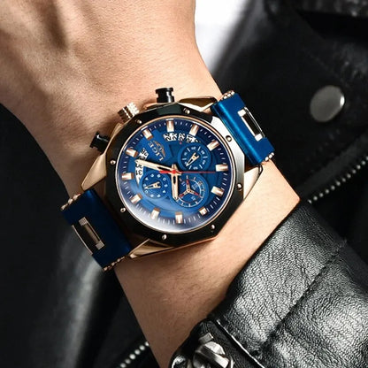 LIGE Fashion Men Watches Top Brand Luxury Silicone Sport Watch Men Quartz Date Clock Waterproof Wristwatch Chronograph Clock Man-EXPROTAS