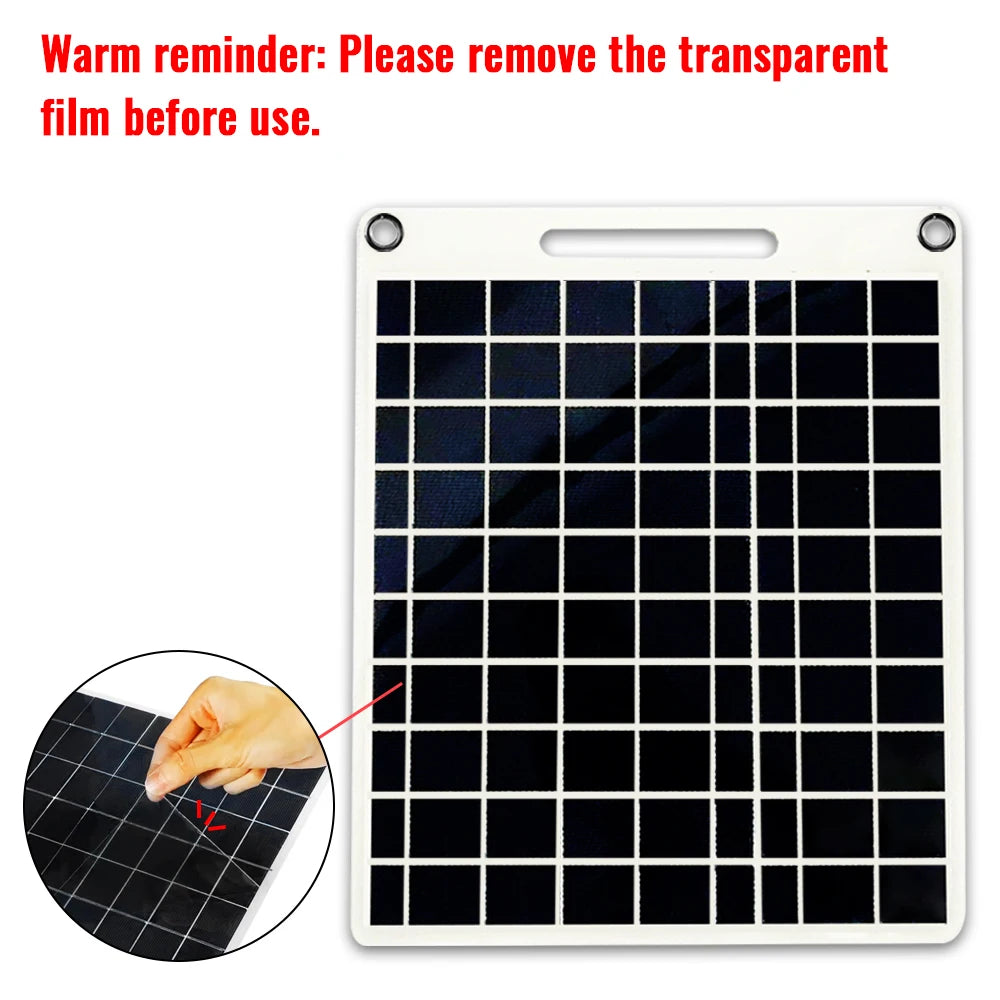 Portable 100W Solar Charger Dual USB Waterproof Panel for Camping Hiking