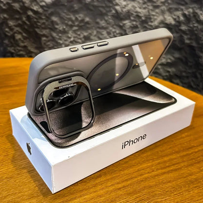 Clear Shockproof Ring Stand Case for iPhone 11-16 Pro Max Lens Protection