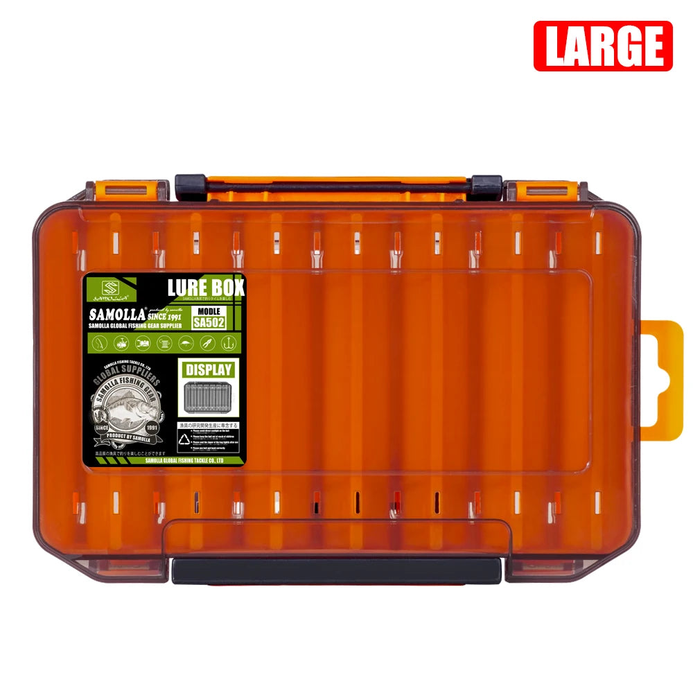 Samolla Tackle Box Double-Sided Compact Fishing Storage for Lures & Baits