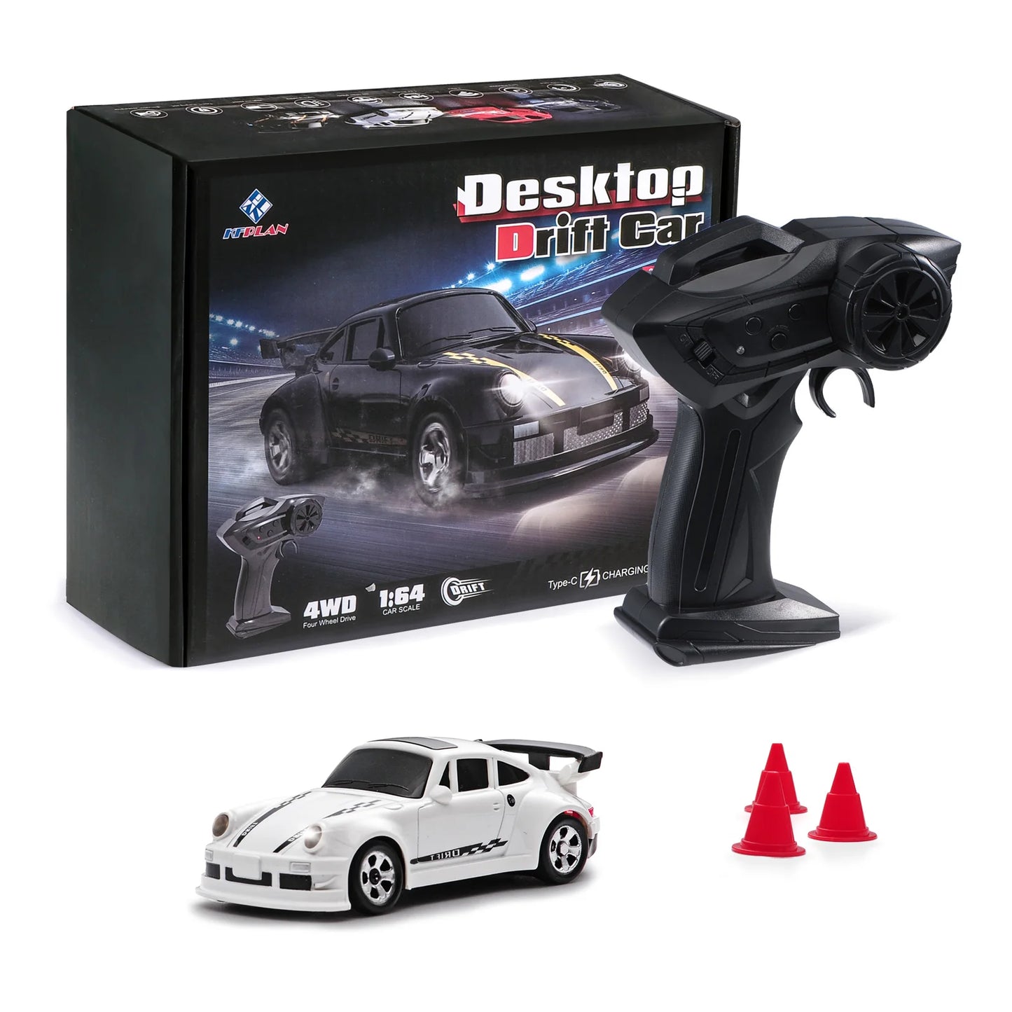 Mini Desktop RC Drift Car 1:64 4WD Remote Control Stunt Racing Toy