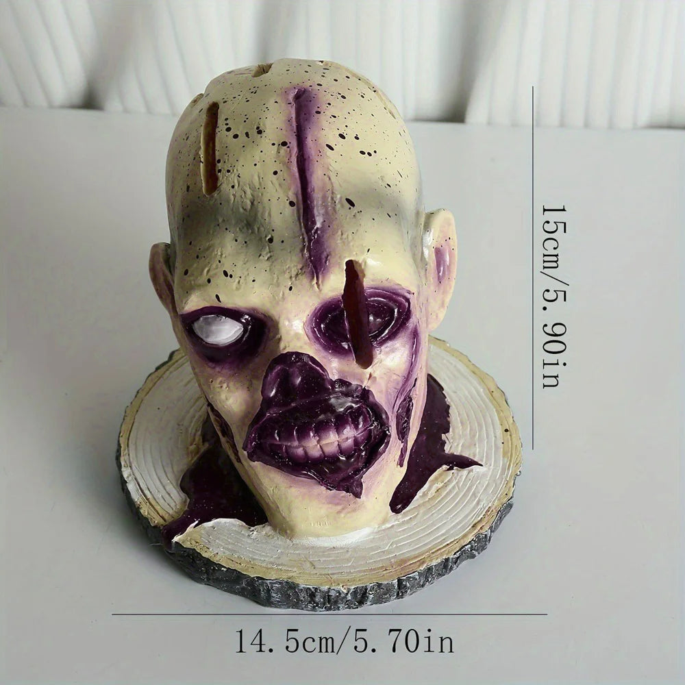 Kitchen Knives Holder Skull Resin Stand Horror Decor Storage Rack
