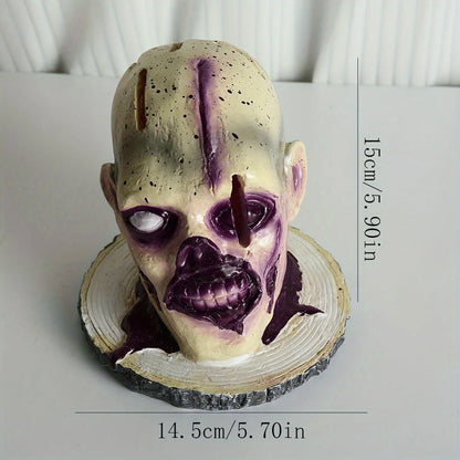 Kitchen Knives Holder Skull Resin Stand Horror Decor Storage Rack