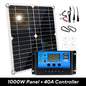 1000W 12V Solar Panel Kit with 10A-100A Controller for RV Car Caravan Battery