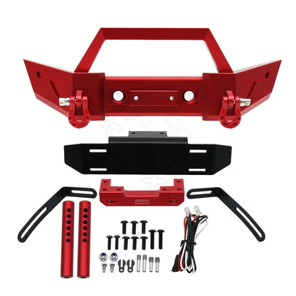 1/10 RC Crawler Metal Front & Rear Bumper Set w/ LED for Axial SCX10 III - EXPROTAS