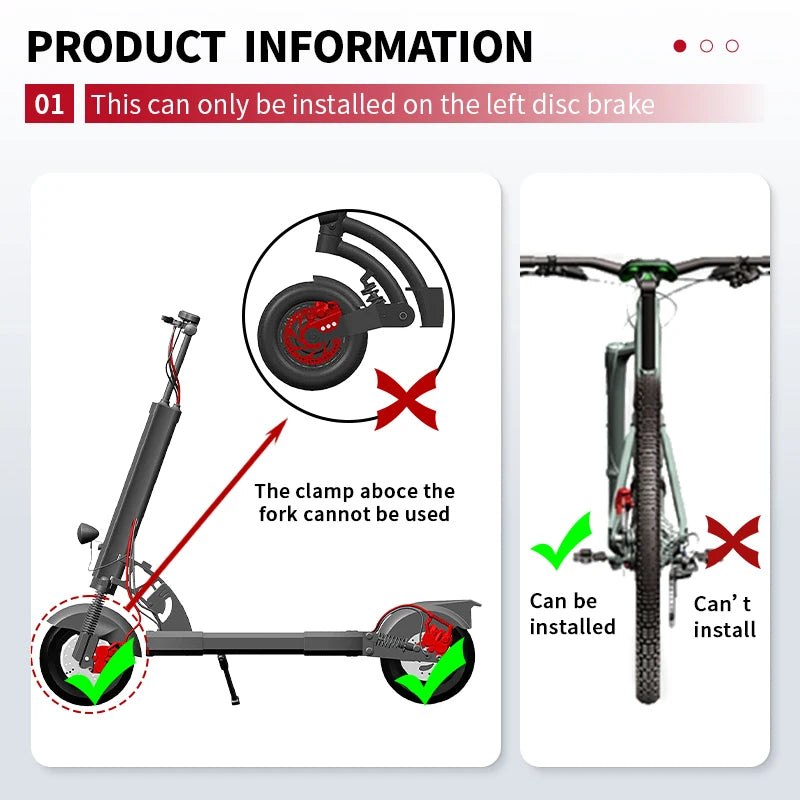 Hydraulic Disc Brake Set for E-Bike 160mm Rotors Power Control 1100mm 1800mm