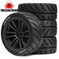 4pcs 68mm Rubber Tire Wheels 12mm Hex for Tamiya TT01 TT02 XV01 XV02 1/10