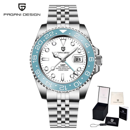 PAGANI Design PD-1662 Men’s Automatic Watch Stainless Steel Ceramic Bezel Waterproof