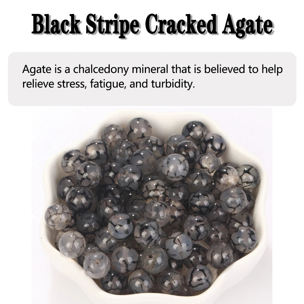 Natural Stone Beads 4-12MM Round Loose Gemstone for DIY Jewelry Making
