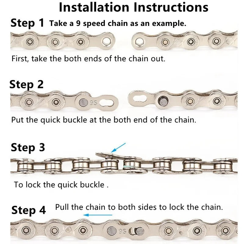 9 Speed Bike Chain 116 Links with Chain Breaker Kit MTB Road Bicycle Repair