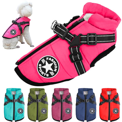 Winter Dog Jacket Warm Windproof Coat for French Bulldog Large Puppy