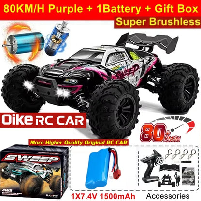 4WD RC Car Remote Control Buggy Off Road Brushless 80KM/H Racing Truck