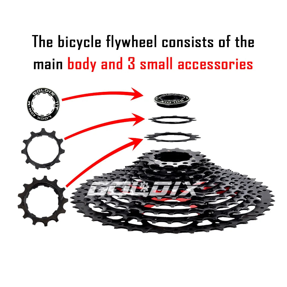 GOLDIX MTB Cassette | 8–12 Speed 40T–52T Freewheel Sprocket for Shimano/SRAM