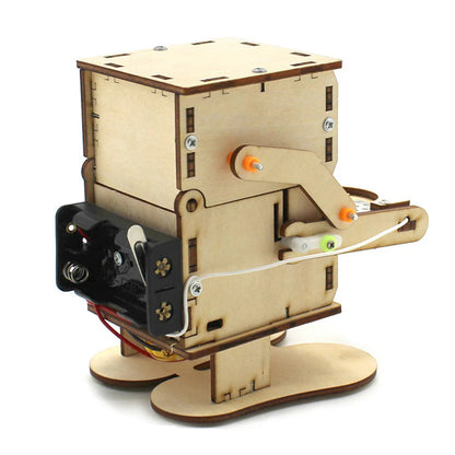 Robot Eating Coin Wood DIY Model Teaching Learning STEM Project Toy