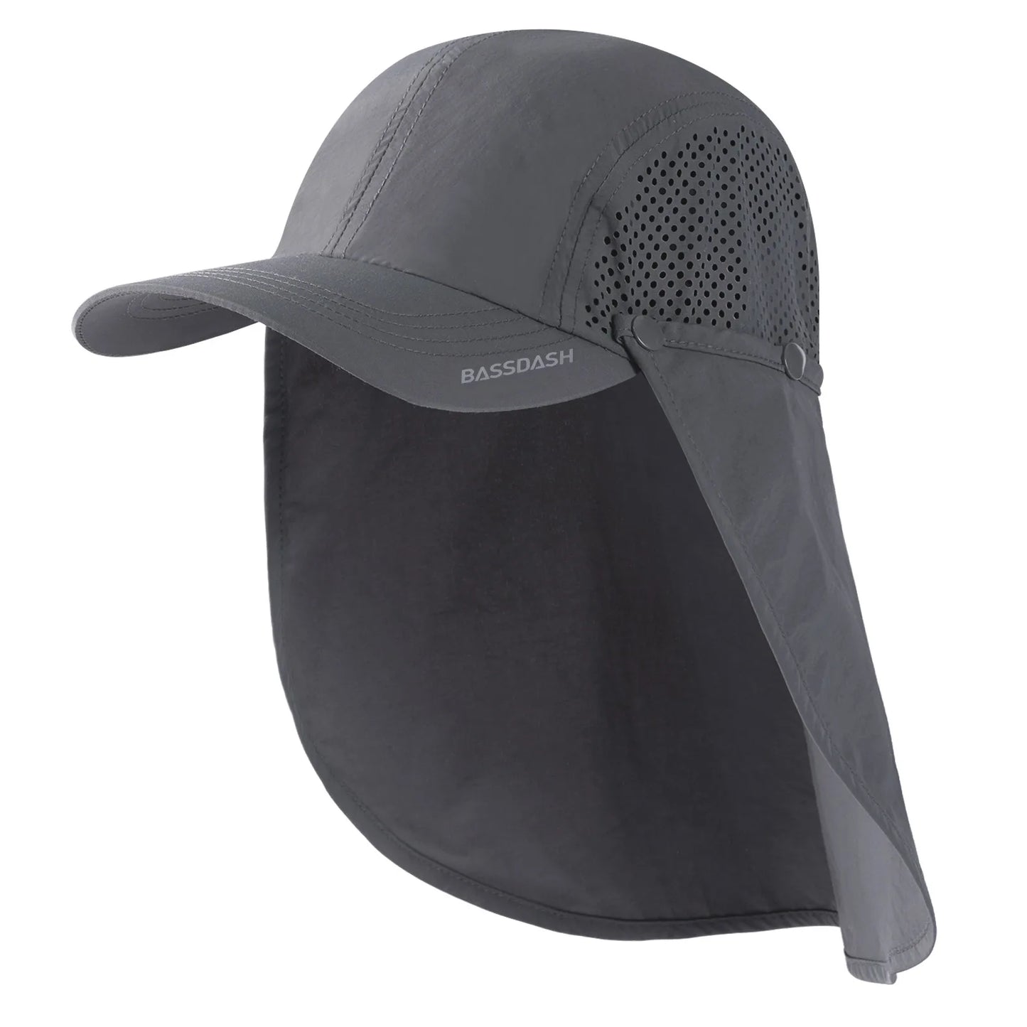 BASSDASH UPF 50+ Fishing Hat Foldable Cap with Removable Neck Flap