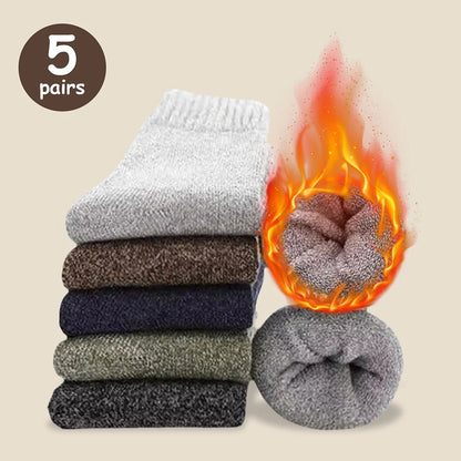 3/5 Pairs Thick Towel Mid-Calf Warm Socks for Winter Snow Boots