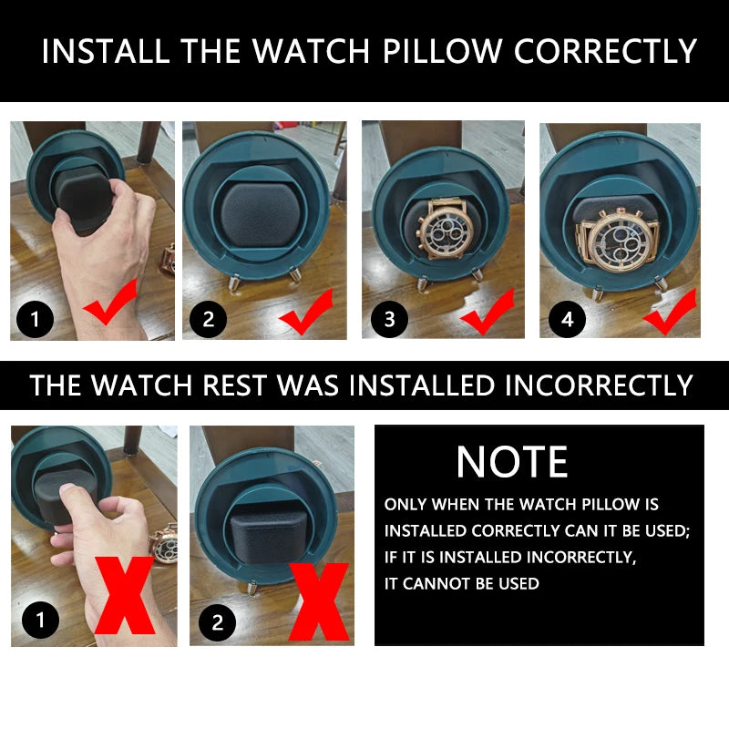 Battery Watch Winder for Automatic Watches Single Box Mains or USB Power
