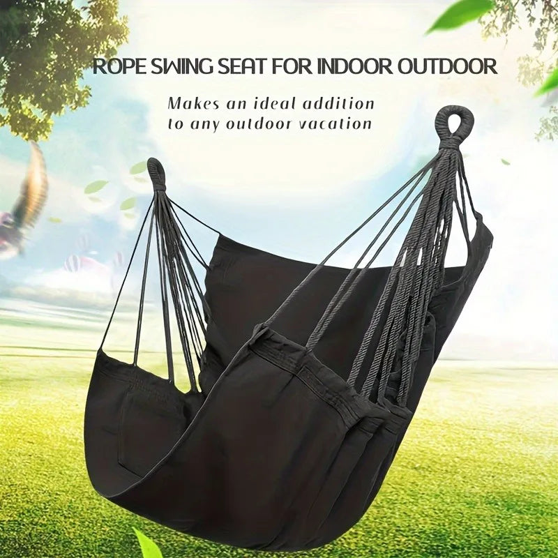 1pc Leisure Fabric Hammock Chair Outdoor Swing Chair Hammock Dormitory Hammock Chair Anti Rollover Hammock(With Storage Bag-EXPROTAS