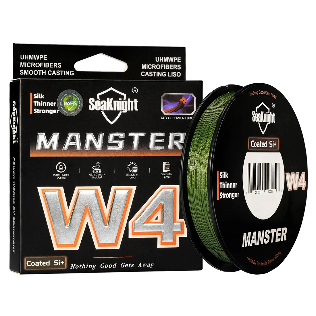 SeaKnight W4 Series Ultra-Thin 4-Strand Braided Fishing Line, 300M/500M Strong Anti-UV Saltwater Si+Coating