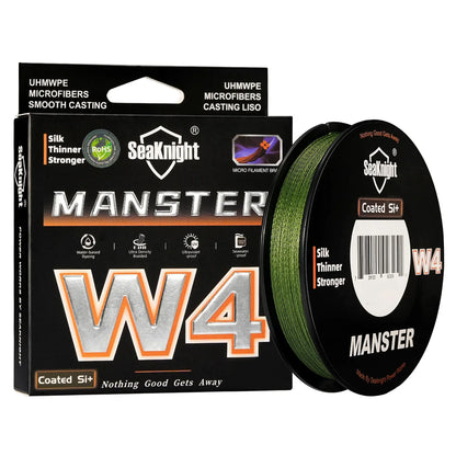 SeaKnight W4 Series Ultra-Thin 4-Strand Braided Fishing Line, 300M/500M Strong Anti-UV Saltwater Si+Coating